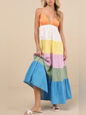 Roxy Multi-Color Tiered Maxi Dress